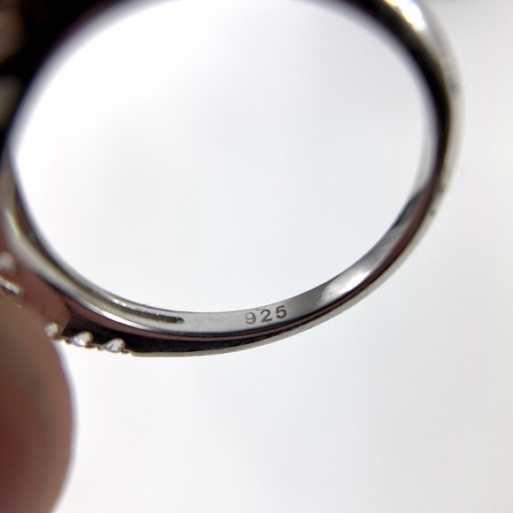 Engagement Style Diamond Sterling Silver Ring - Picture 6 of 9